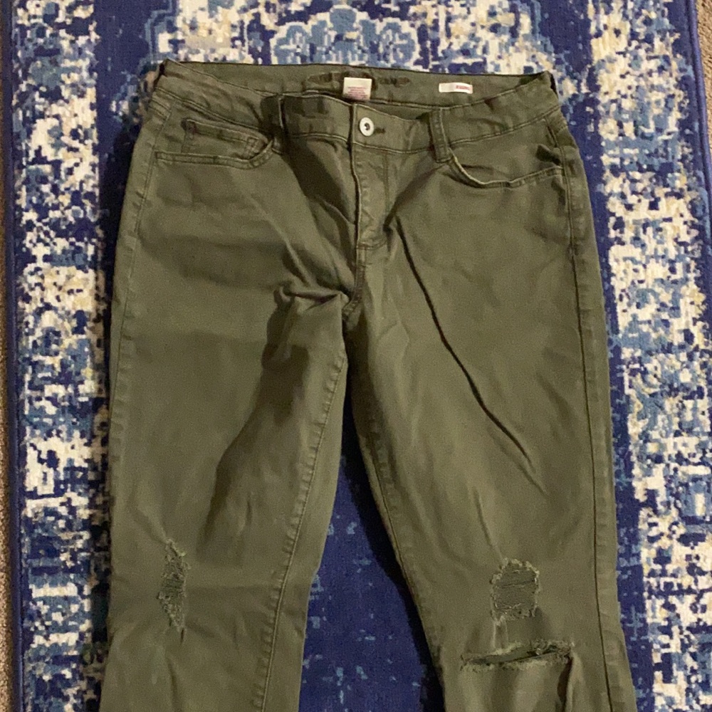 Arizona Distressed Green Jeggings